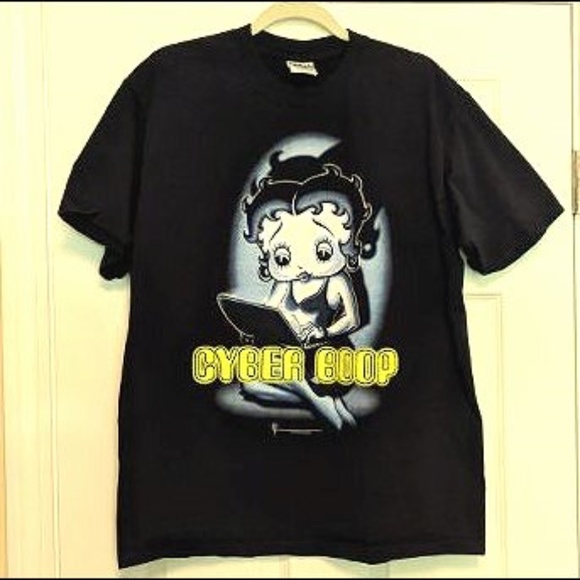 Gildan Tops - Cyber Boop Black Tee Size Large